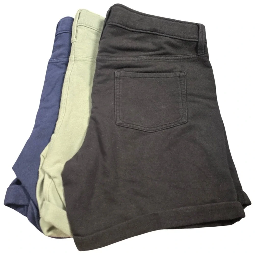 Girls XL 14-16 Plus Shorts Bundle Black Navy Sage Green 3 Pack
